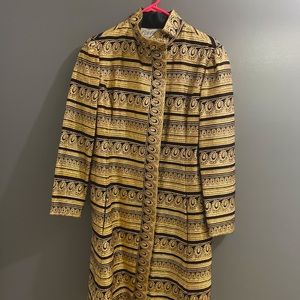 Vintage Embroidered Gold Coat Dress